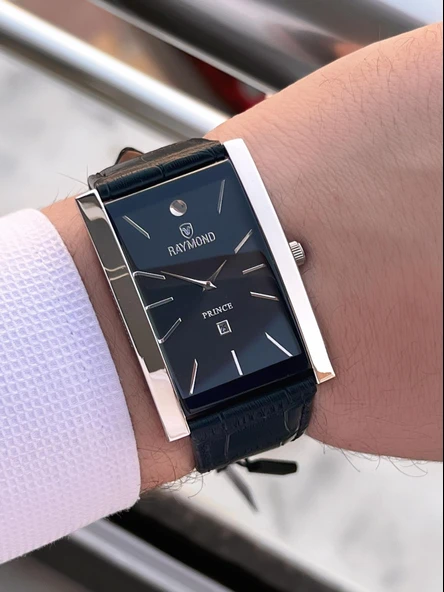 Raymond Nişan Ve Damatlara Özel Deri Kordon 2 Yıl Garantili 5 Atm Erkek Kol Saati+Bileklik RMD.46 - Resim 3