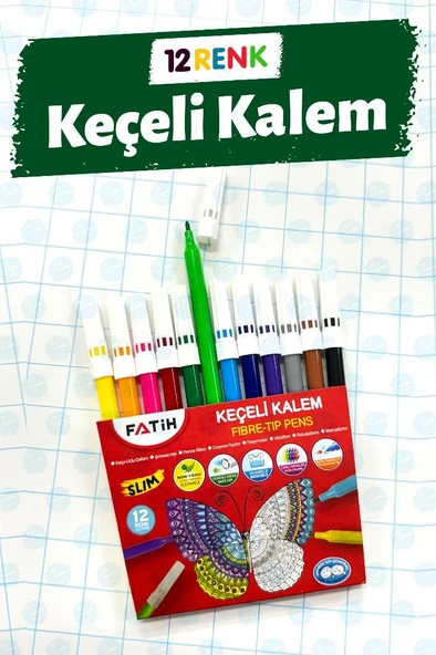 FATİH KEÇELİ KALEM SLİM 12 RENK
