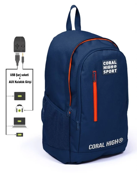 Coral High Sport Lacivert Okul ve Günlük Sırt Çantası - Çocuk, Genç