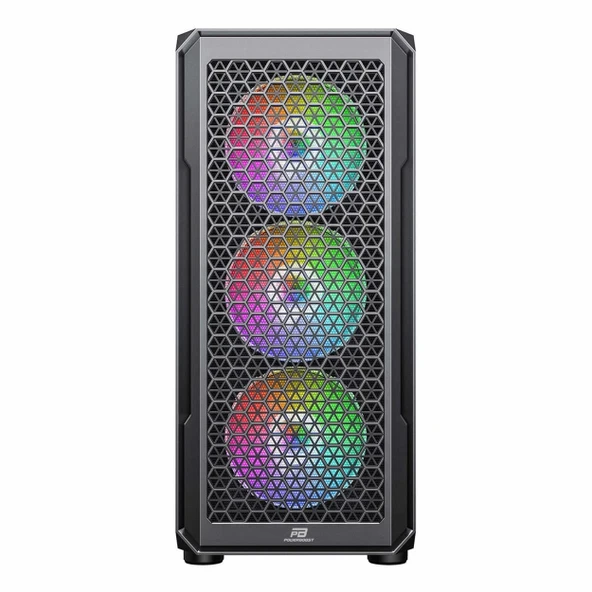PowerBoost PB-P3385B 650W 80+ Bronz USB 3.2 LED ATX Mid Tower Siyah Kasa - Resim 2