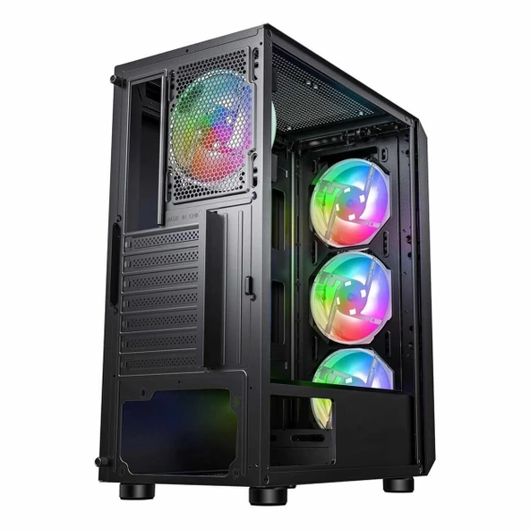 PowerBoost PB-P3385B 650W 80+ Bronz USB 3.2 LED ATX Mid Tower Siyah Kasa - Resim 6