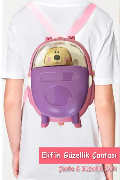 Elif’in Sırt Çantalı Kız Çocuk Güzellik Oyuncak Seti- 2in1 Eğitici Oyuncak - Resim 4