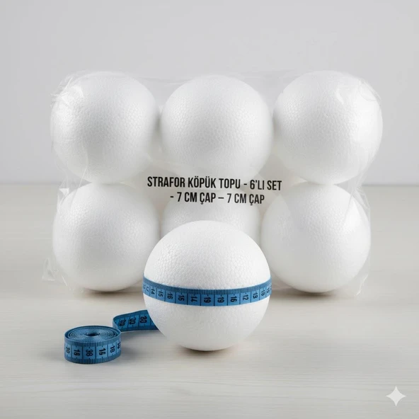 Brons 7 Cm Köpük Strafor Top 6 Adet BR-924 ürün görseli