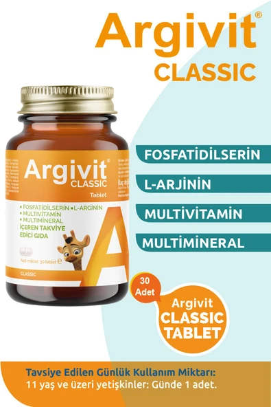 Classic 30 Tablet 2'li Paket - Fosfatidilserin, L-arjinin, Multivitamin, Multimineral - 2