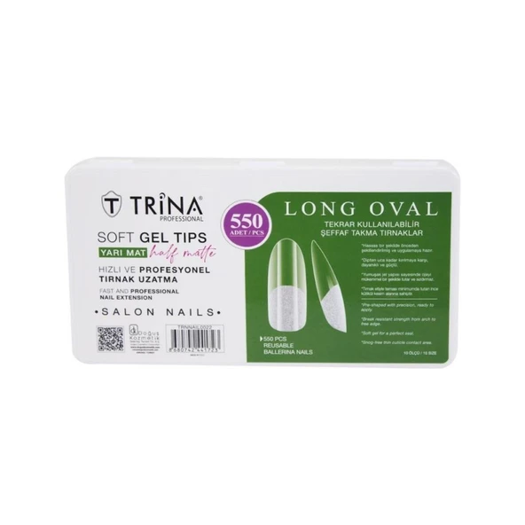 Trina Soft Jel Takma Tırnak - Long Oval (Yarı Mat) 550' Li - 22 ürün görseli