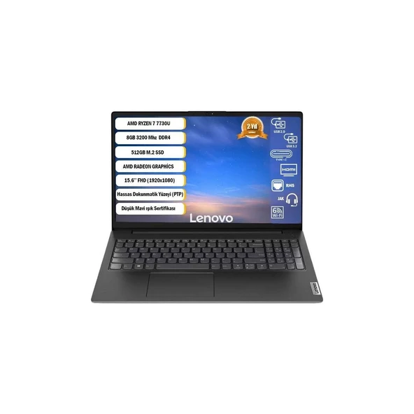 V15 G4 Ryzen 7 7730U 8 GB 512 GB SSD 15.6" FHD Freedos 82YY0012TR ürün görseli