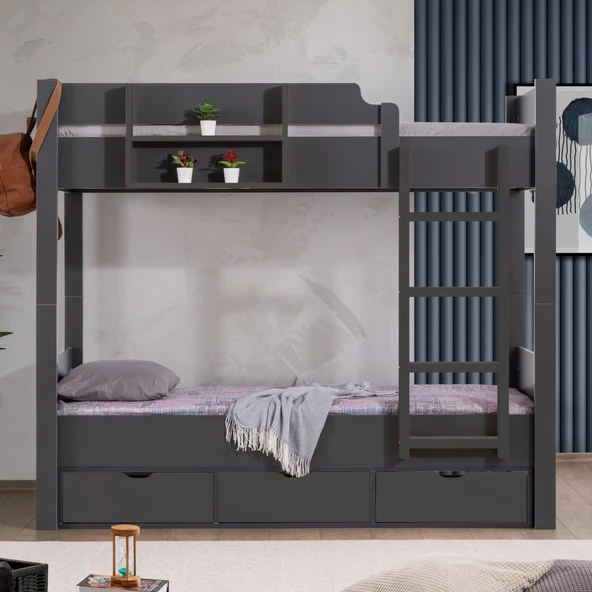 Ranza, Asya Ayrılabilir Çekmeceli Ranza 2 Adet Comfort Yatak - Resim 12