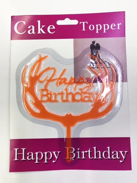 Eğitici Oyuncak Happy Birthday Yazılı Turuncu Dallı Pasta Kek Çubuğu