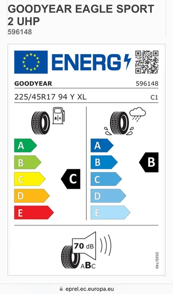 Goodyear Eagle Sport 2 UHP 225/45 R17 94Y XL Yaz Lastiği - 2025 - 2