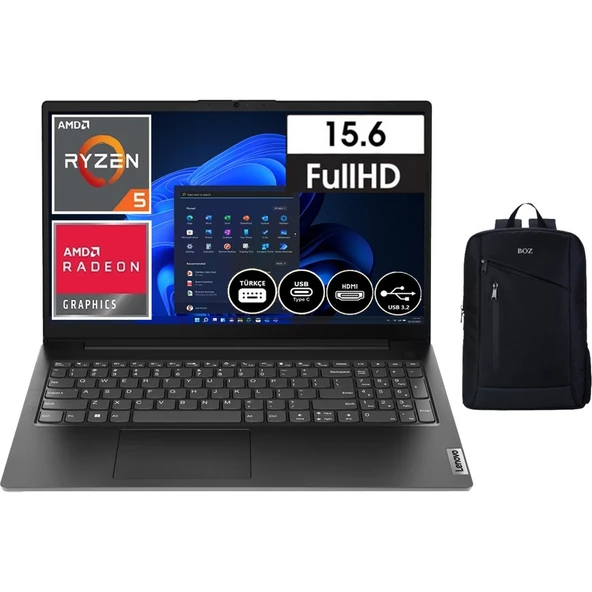 V15 G4 Amn R5-7520U 16 GB 512 GB SSD Ddr5 15.6" Windows 11 Pro Fhd Dizüstü Bilgisayar Notebook + Boz Çanta ürün görseli