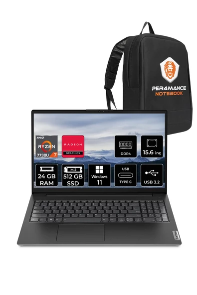 V15 G4 R7 7730U 24GB 512GB SSD 15.6'' FHD W11HOME Dizüstü Bilgisayar & PER4 ÇANTA ürün görseli