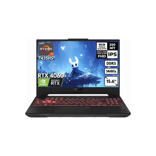 Tuf Gaming A15 Ryzen-7 7435HS 48-GB DDR5 2 TB SSD RTX4060 (8GB-115W) 15.6" Fhd Windows 10 Home Taşınabilir bilgisayar Oyuncu Notebook FA507NVR-LP147HMF90 ürün görseli