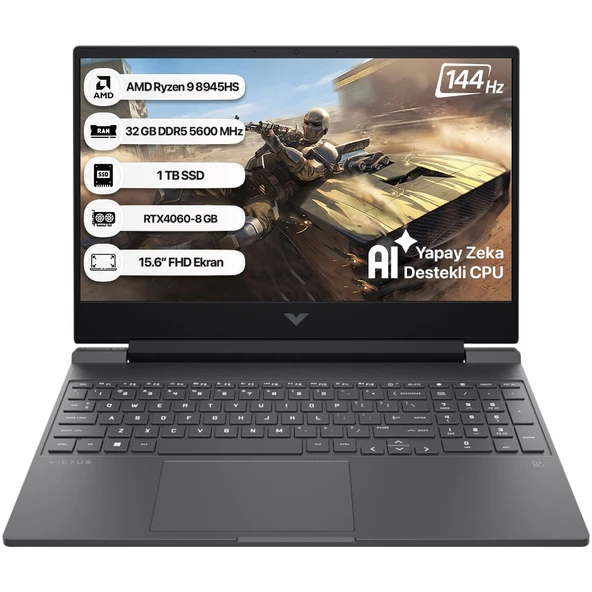 Victus B82WCEA-32 Amd Ryzen 9 8945HS 32GB 1tb SSD RTX4060-8GB Freedos 15.6" Fhd 144 Hz Taşınabilir Bilgisayar ürün görseli