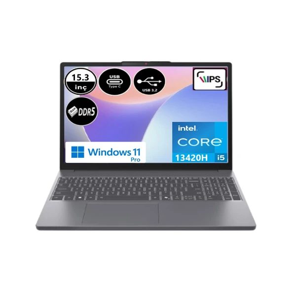 Ideapad Slim 3 Intel Core I5 13420H 16 GB Ram 512 GB + 256 GB SSD Windows 11 Pro 15.3" Wuxga 83K1004ETREP6 + Elektropasaj Çanta - Resim 2