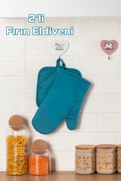 Porsima 3136 2li Isıya Dayanıklı Fırın Eldiveni Seti Mutfak eldiveni Seti Mavi ürün görseli