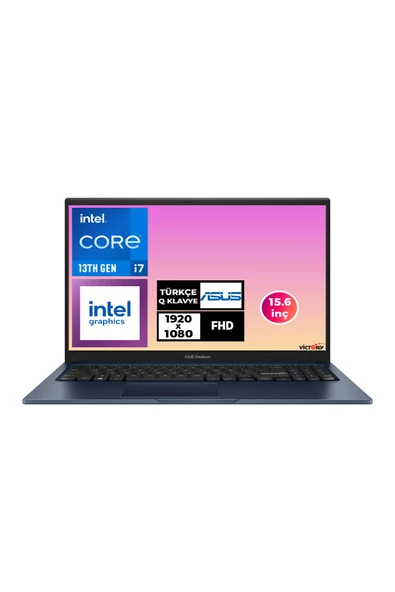 Vivobook 15 i7-1355U 24GB 2TB SSD 15.6" FHD W11P Taşınabilir Bilgisayar X1504VA-NJ413 017 ürün görseli