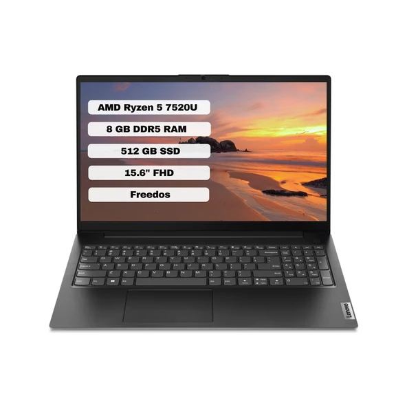 V15 G4 Amn 82YU00QKTX Amd Ryzen 5 7520U 8GB 512GB SSD Freedos 15.6" Fhd Dizüstü Bilgisayar ürün görseli