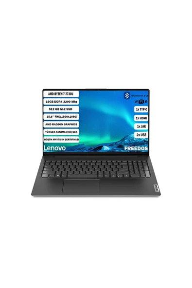 V15 G4 Abp Amd Ryzen 7 7730u 16 Gb 512 Gb Ssd 15,6'' Fhd Freedos 82yy0012tr 165 ürün görseli