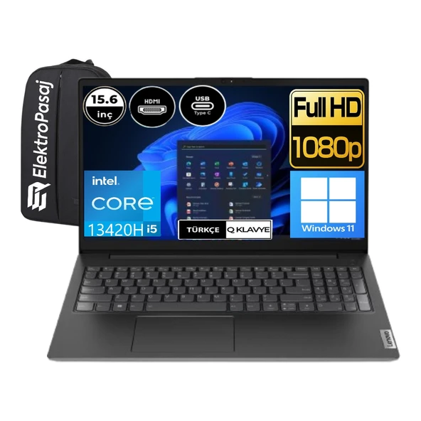 V15 G4 Intel Core I5 13420H 12 GB Ram 2 Tb SSD 15.6" Fhd Windows 11 Pro 83A1008TTREP16 + Elektropasaj Çanta ürün görseli