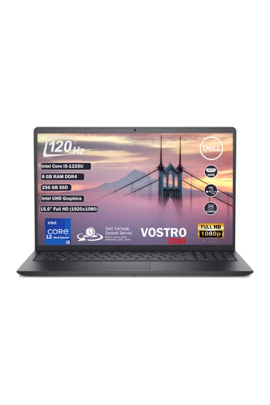 VOSTRO 3520 Intel Core i5-1235U 8GB 256GB SSD 15.6" FHD Ubuntu N1605PVNB3520U ürün görseli