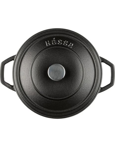 Hosse Demir Döküm 28 cm Kısa Tencere - Siyah (Hsykt-28-Syh) - Resim 3