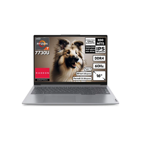 Thinkbook 16 G6 R7-7730U 32GB 4 TB SSD Radeon Graphics 16" Wuxga Windows 10 Pro Notebook 21KK000WTRHMF88 ürün görseli