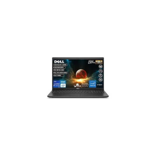 Vostro 3520 Intel Core i5-1235U 8 GB 512 GB SSD Freedos 15.6" FHD Taşınabilir Bilgisayar N1611PVNB3520U ürün görseli