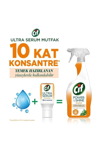 Cif Power-Shine Banyo 750 ML İçin Ultra Serum 70 Ml Mutfak Kapsül - Resim 4