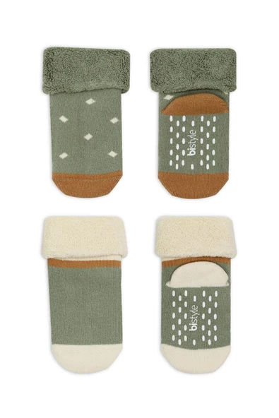 Bistyle Puanlı Kaymaz Havlu Soket Çorap 2'Li BS10502 Nil - 2