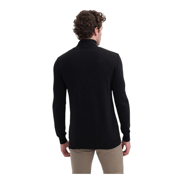 Pamuk Kumaş Slim Fit Basic Tam Balıkçı Kazak - Resim 4