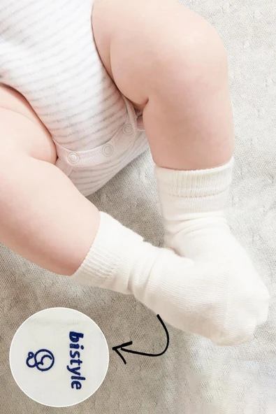 Bistyle Puanlı Kaymaz Penye Soket Çorap 3'Lü BS10108 İndigo - Resim 4