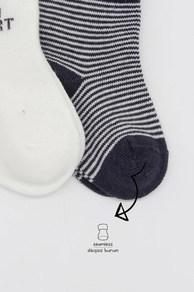 Bistyle 2'Li Big Heart Penye Soket Çorap 10117 Antrasit - 3