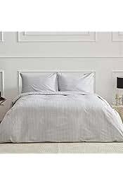 Karaca Home Josef Saten Çift Kişilik Nevresim Takımı Çizgili Gri ürün görseli