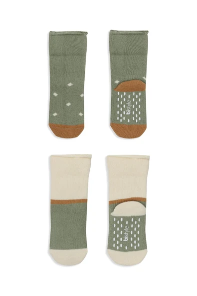 Bistyle Puanlı Kaymaz Havlu Soket Çorap 2'Li BS10502 Nil - 3