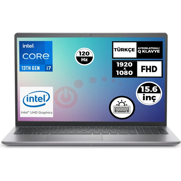Vostro 3530 Intel Core I7-1355U 32GB 512GB SSD 15.6" Fhd 120Hz Ubuntu Taşınabilir Bilgisayar N1601PVNB3530U 002 ürün görseli
