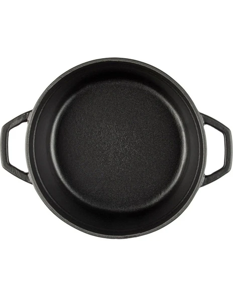 Hosse Demir Döküm 28 cm Kısa Tencere - Siyah (Hsykt-28-Syh) ürün görseli