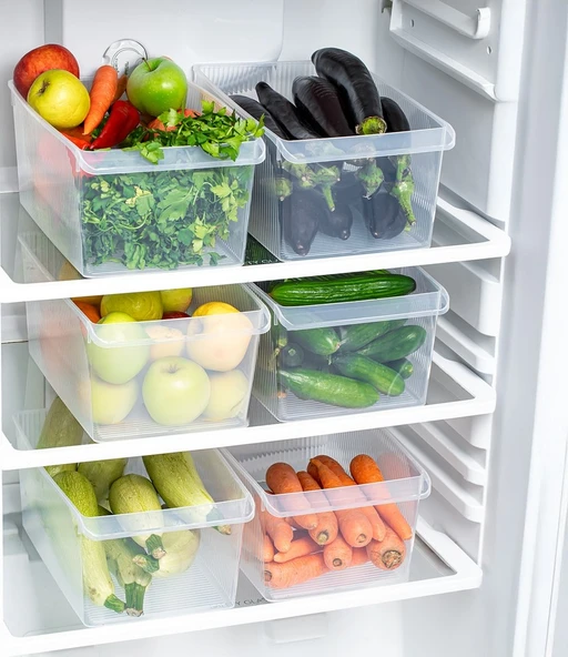 Porsima 3185 4lü 8 Litre Dolap Içi ve Buzdolabı Içi Düzenleyici Banyo Mutfak Organizeri 20X32X7 cm - 2