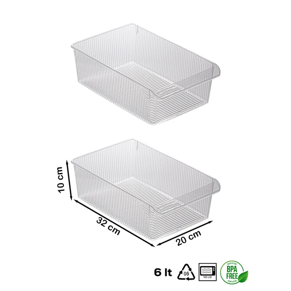 Porsima 3184 2 Li 6lt Dolap İçi Ve Buzdolabı İçi Düzenleyici Orga Şeffaf - 3