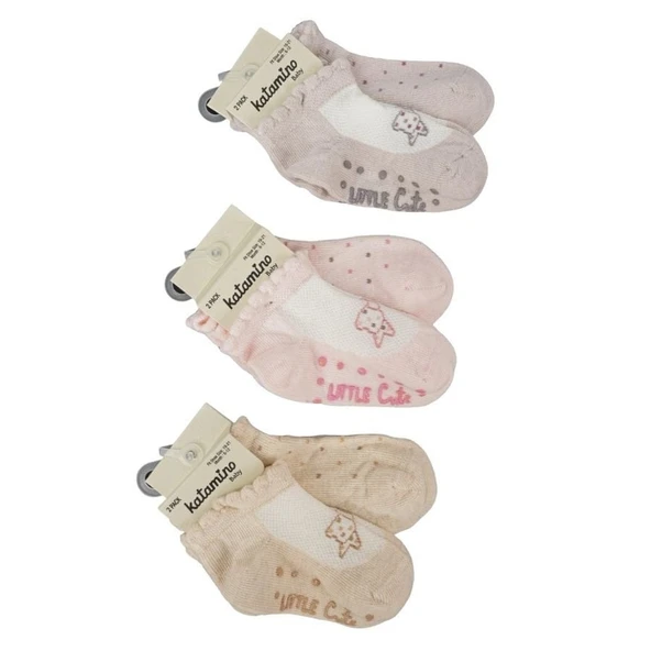 Katamino Notus Abs'li  Kız Bebek Patik Çorap K48027 Asorti ürün görseli 1