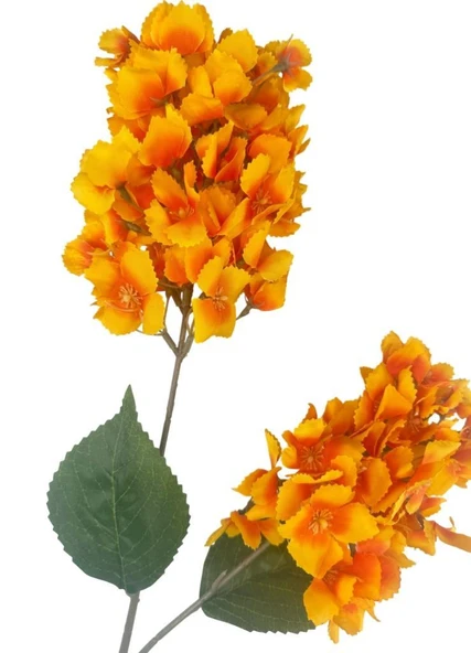 Yapay Çiçek Ortanca 90cm 2Toplu Somon Tek Dal Kumaş Çiçek Uzun Dal - Resim 3
