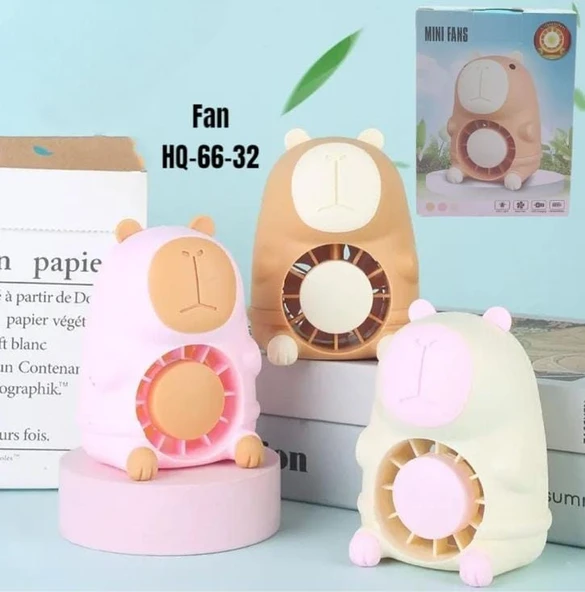 MASAÜSTÜ ŞARZLI ÖZEL FİGÜRLÜ PEMBE RENK IŞIKLI FAN - 5