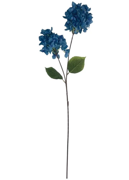 Yapay Çiçek Ortanca 90cm 2Toplu Mavi Koyu Tek Dal Kumaş Çiçek Uzun Dal - Resim 8