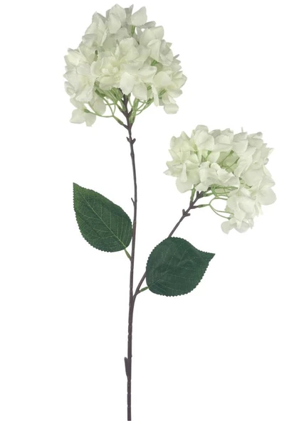 Yapay Çiçek Ortanca 90cm 2Toplu Beyaz Tek Dal Kumaş Çiçek Uzun Dal ürün görseli 1