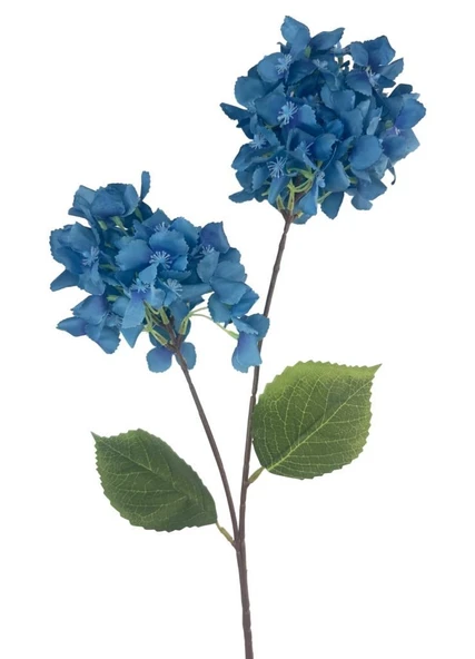 Yapay Çiçek Ortanca 90cm 2Toplu Mavi Koyu Tek Dal Kumaş Çiçek Uzun Dal ürün görseli