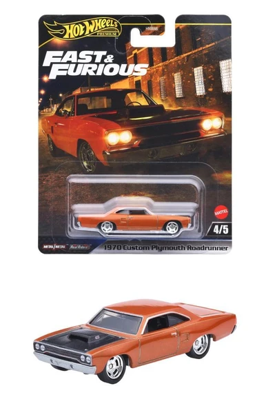 Hot Wheels Fast-Furious Premium Araba 1970 CUSTOM PLYMOUTH ROADRUNNER HNW46 - JBL87 ürün görseli 1