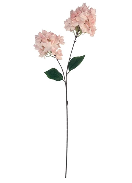 Yapay Çiçek Ortanca 90cm 2Toplu Pembe Tek Dal Kumaş Çiçek Uzun Dal - Resim 2
