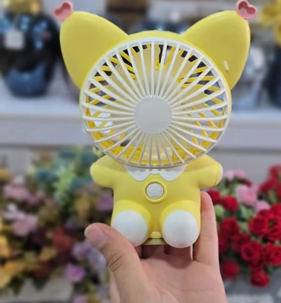 SEVİMLİ HAYVAN MASAÜSTÜ ŞARZLI ÖZEL FİGÜRLÜ SARI RENK EL FANI