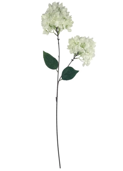 Yapay Çiçek Ortanca 90cm 2Toplu Beyaz Tek Dal Kumaş Çiçek Uzun Dal - Resim 2