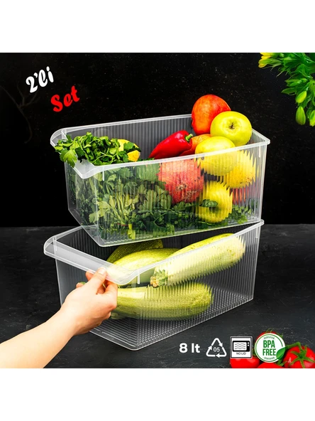 Porsima 3185 2li 8 Litre Dolap Içi ve Buzdolabı Içi Düzenleyici Banyo Mutfak Organizeri 20X32X7 cm