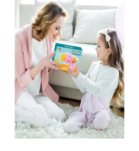 Duck köpük tabancası 23 nokta çıkışlı pilli pembe renk - 2